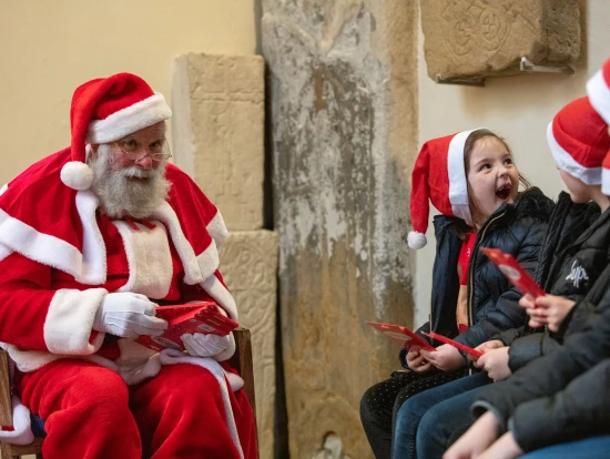 Santa meeting children at Newcastle Cathedral