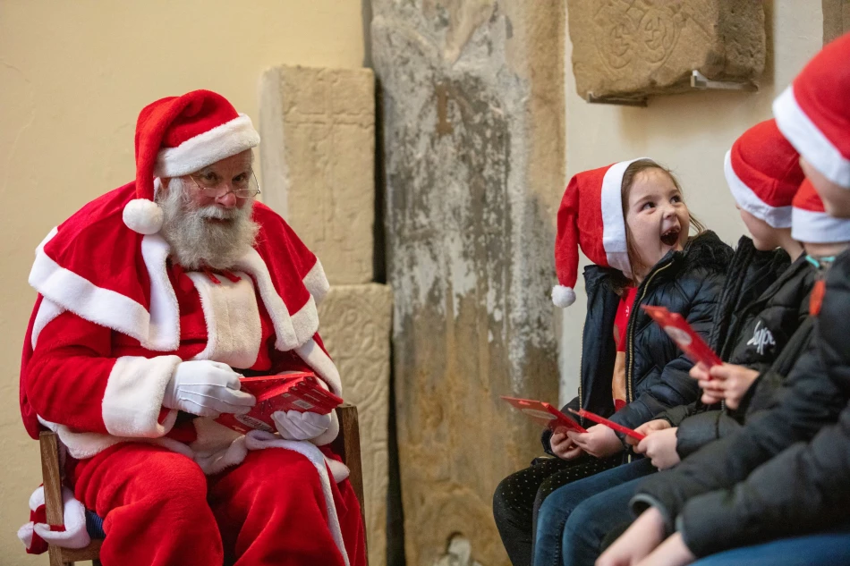 Santa meeting children at Newcastle Cathedral