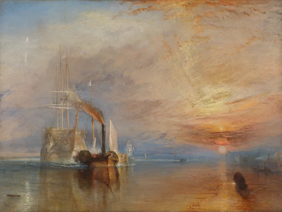 Joseph Mallord William Turner, 1775 – 1851, The Fighting Temeraire, 1839. Turner Bequest, 1856. ©  The National Gallery, London
