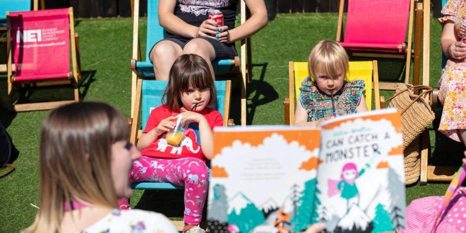 A storytelling event on Newcastle's Quayside as part of NE1's Summer in the City programme