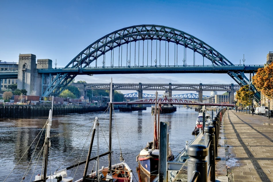 The Tyne River and Tyne Bridge from Newcastle's Quayside - Image courtesy Unsplash & Ian Ward