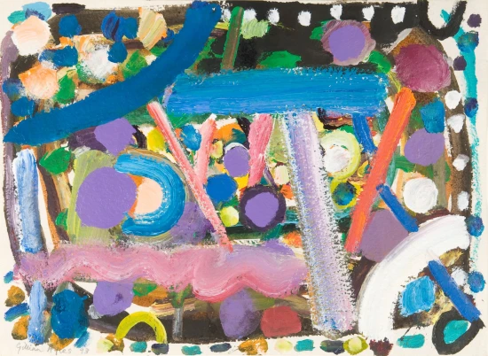 Gillian Ayres, Untitled, `1993, Acrylic on paper, 54.6 x 76.2 cm; 21 1/2 x 30 in / Credit: Gillian Ayres, Untitled, `1993 © The artist's estate. Courtesy of Jerwood Collection.