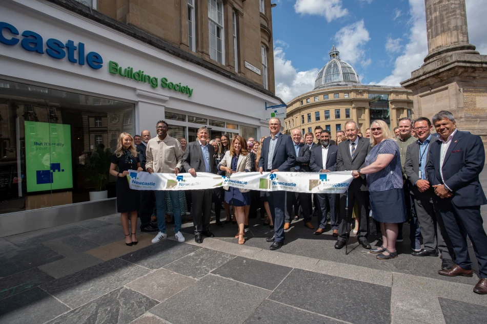 Official ribbon cutting of Newcastle Building Society's Monument branch