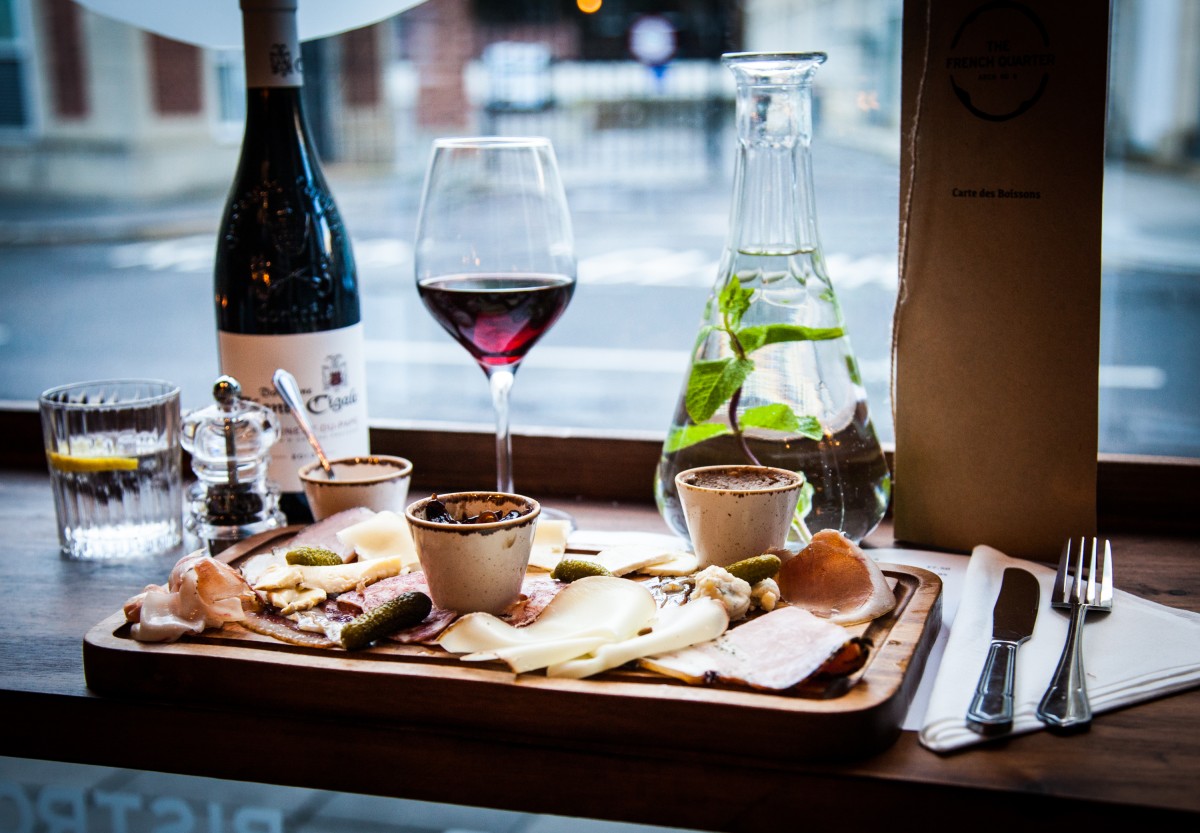 Food and wine at The French Quarter