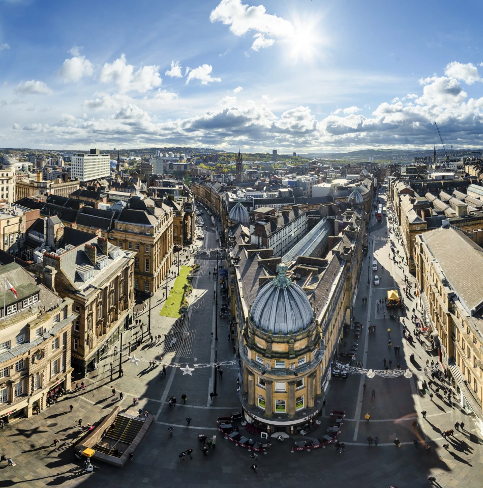 View from Grey's Monument, (C) NewcastleGateshead Quayside / Public Domain