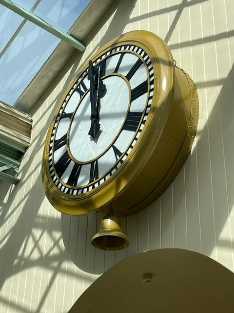 The clock inside Grainger Market