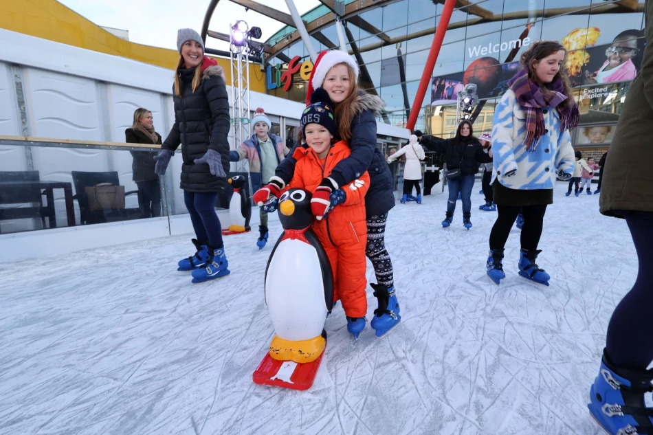 Children skating at Life Science Centre's ice rink