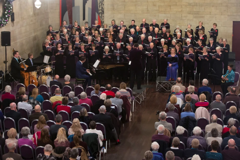 The last time the choir performed Mass in Blue in 2015
