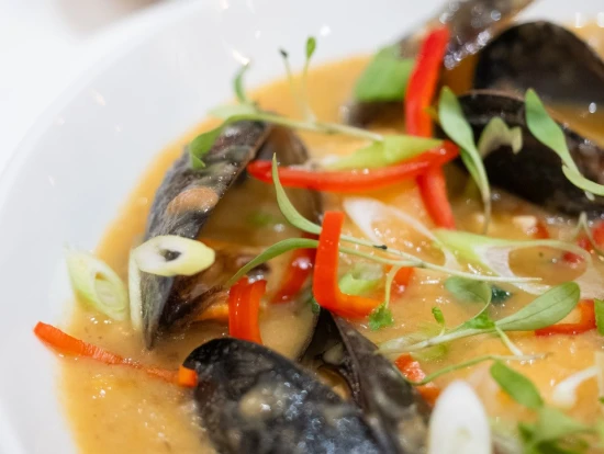 Saltwater Fish Company Steamed Shetland Mussels with Cream and Mild Curry Spices