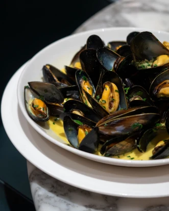 Saltwater Fish Company Steamed Shetland Mussels with Cream and Mild Curry Spices
